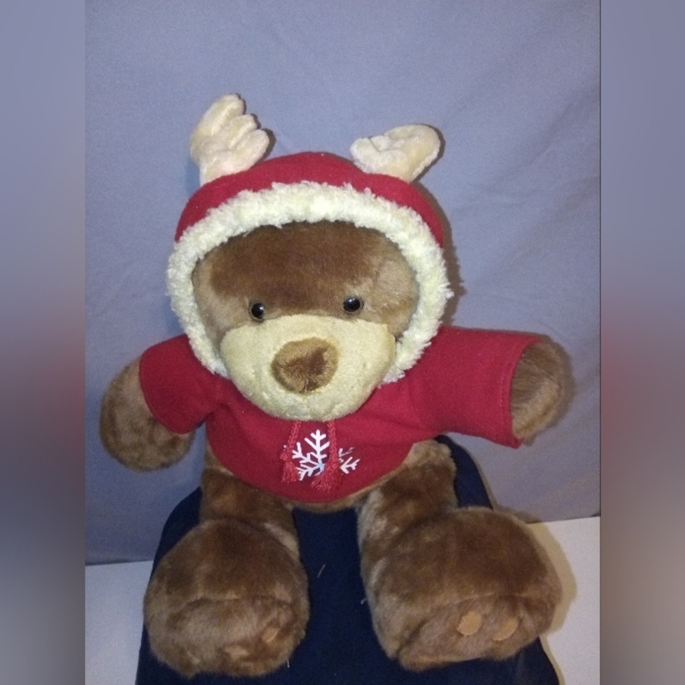 BELKIE BEAR 2008 in Christmas Holiday Plush TOY 17" Tall (Reindeer Bear)